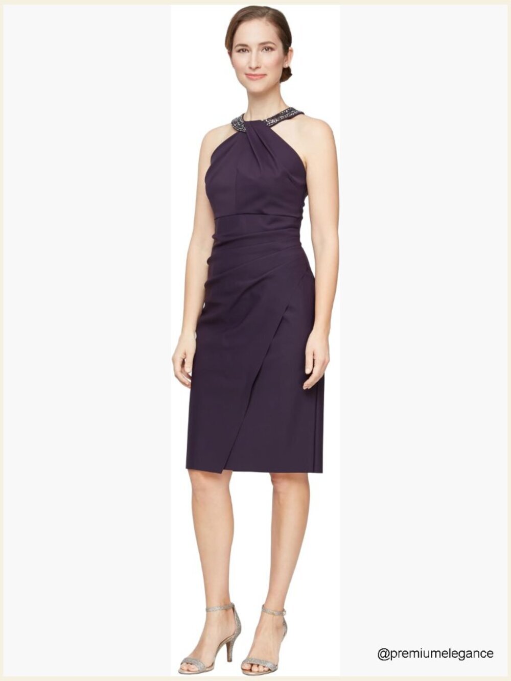 Short Sheath Halter Neck Dress Special Occasion Stretch